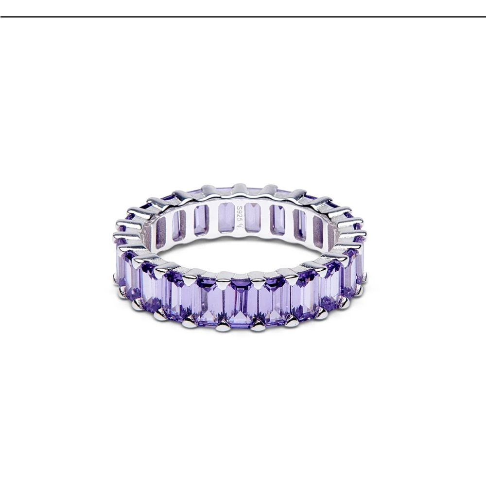 Common Lines Baguette Eternity Ring - Viola